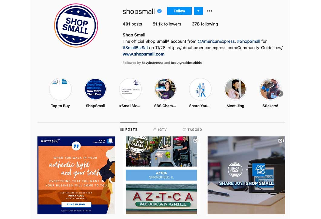 The Shop Small campaign is now an annual event, and even has its own social media channels separate from American Express.