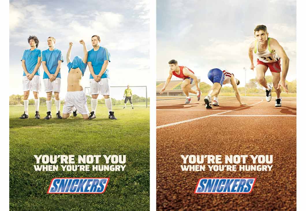 Perhaps one of the most well-known integrated campaigns is the "You're Not You When You're Hungry" by Snickers.
