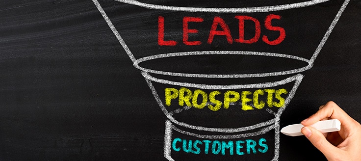 A sales funnel on a chalkboard. There are plenty of tried and tested methods that can help you generate leads.