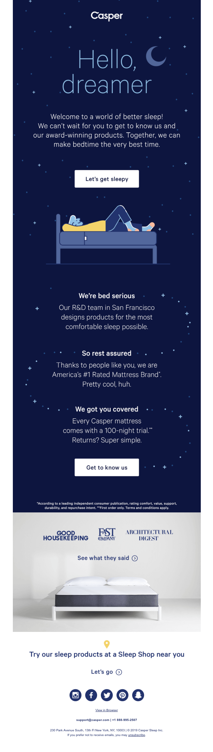 Welcome Aboard drip campaign example