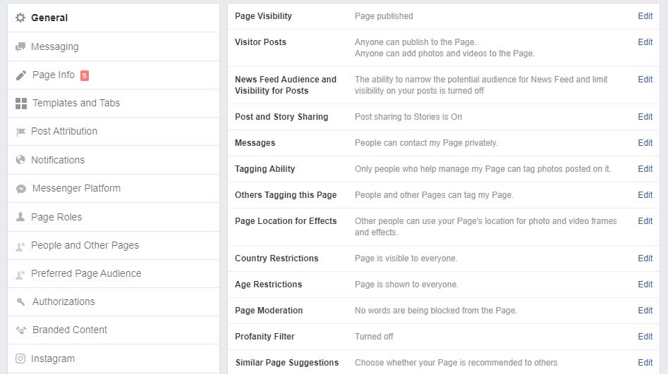 You can adjust the general settings to change visibility and who can post to your Facebook business page.