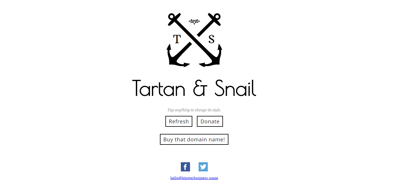 A screenshot of a suggested hipster restaurant name from the Hipster Business Name generator.