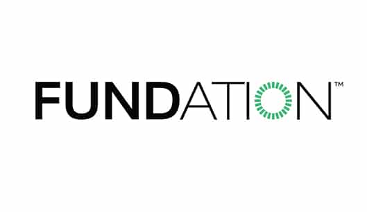 Fundation logo with in black, with a green letter O