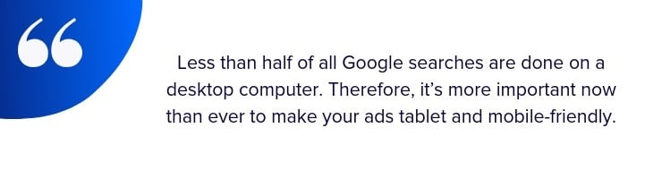 Pull quote regarding importance of optimizing ads for all electronic devices.