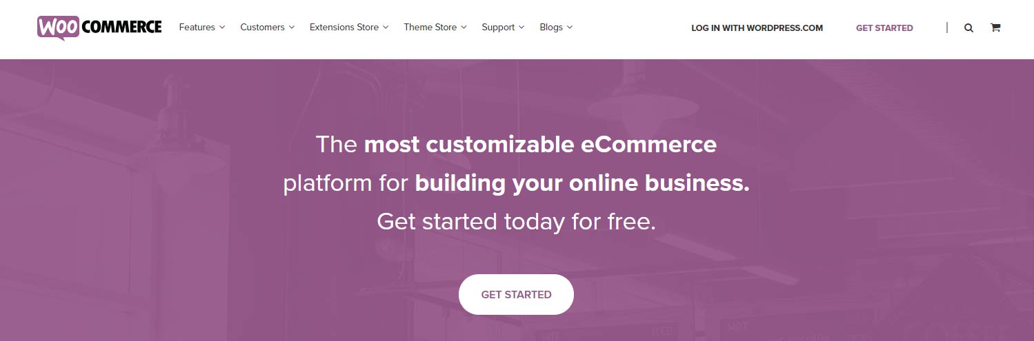 A screenshot of the WooCommerce website.