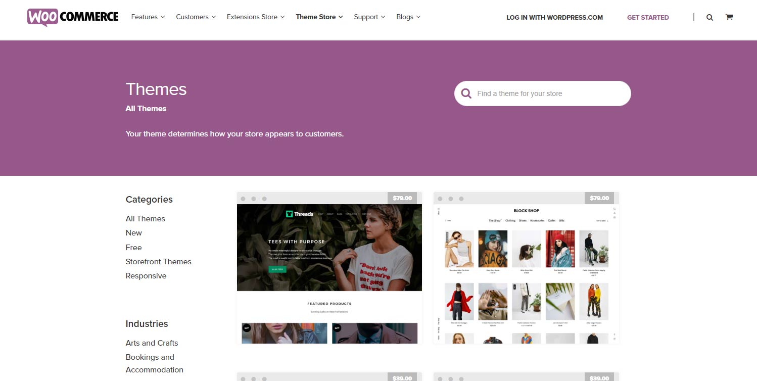 A screenshot of the WooCommerce Storefront theme.
