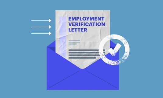 Employee verification letter with a checkmark on it