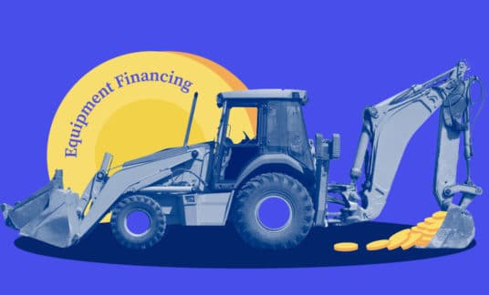 Tractor with the words “Equipment Financing” next to it