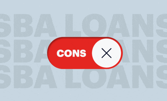 SBA loans pros and cons graphic