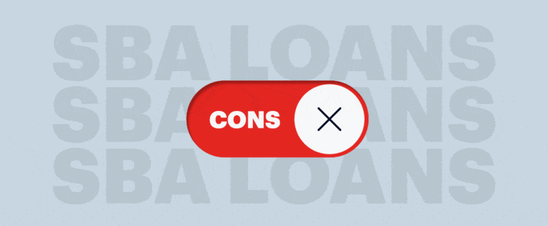 SBA loans pros and cons graphic