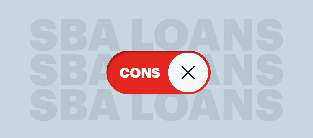 SBA loans pros and cons graphic