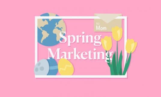 Spring marketing graphic with flowers