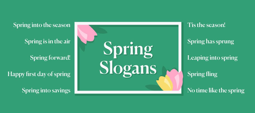 Spring Slogans graphic with slogan examples