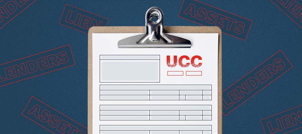 UCC filing on a clipboard