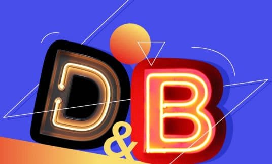 D&B neon sign