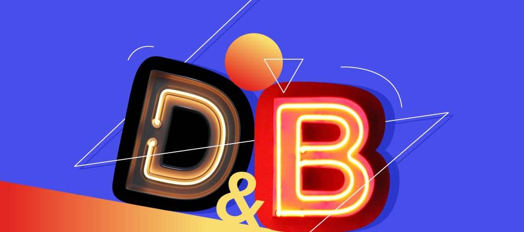 D&B neon sign