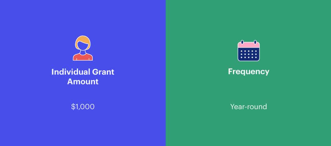 Idea Cafe grant amounts and frequency issued.