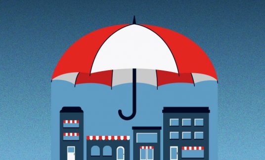 Umbrella over businesses