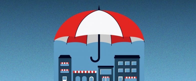 Umbrella over businesses