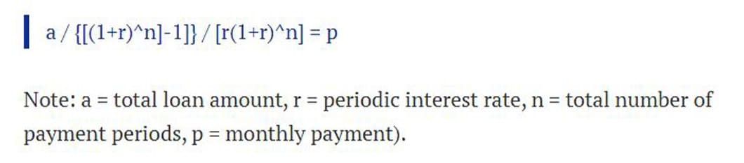 Loan principal payment formula