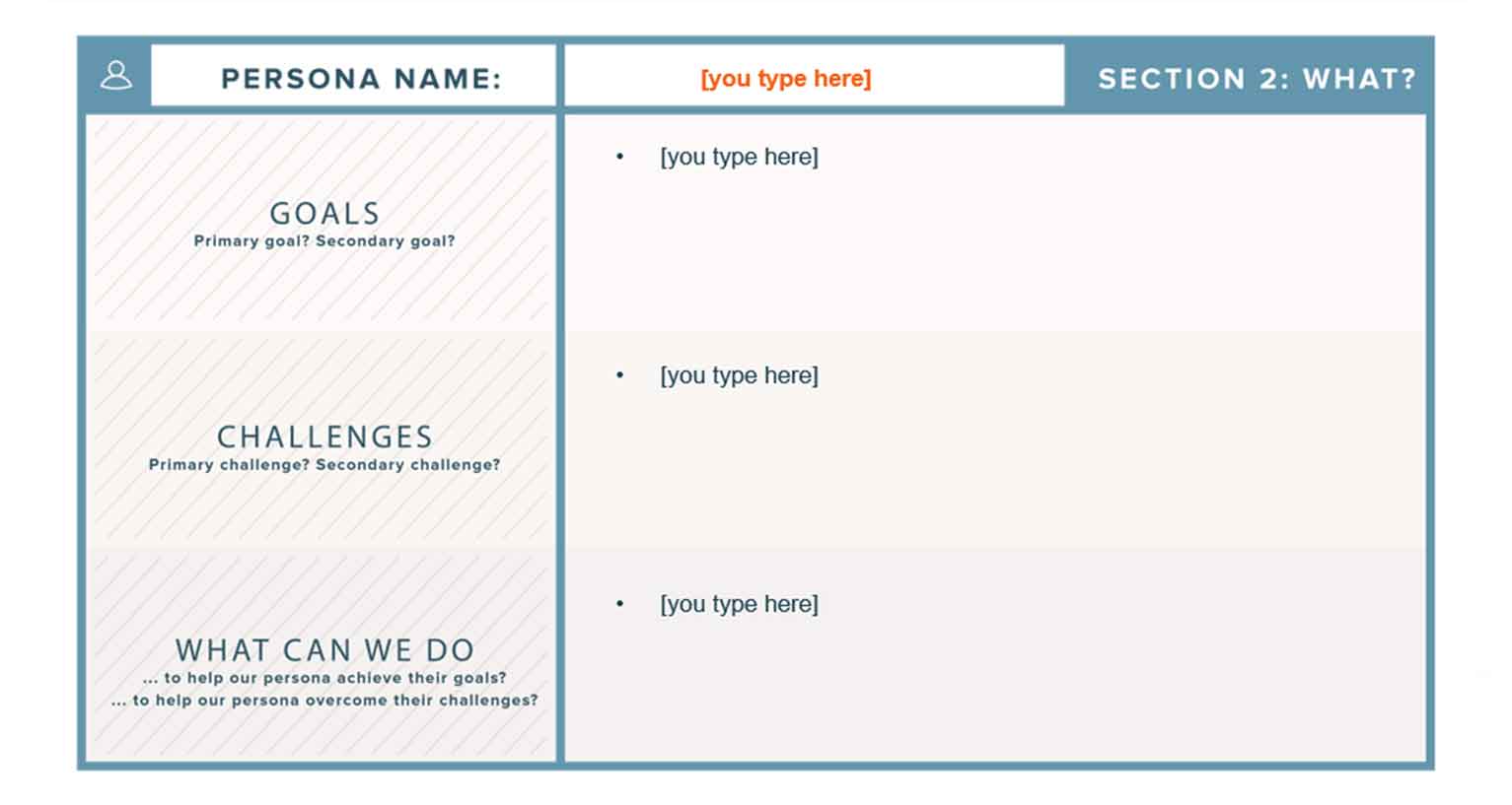 Section 2 of a free template from HubSpot.