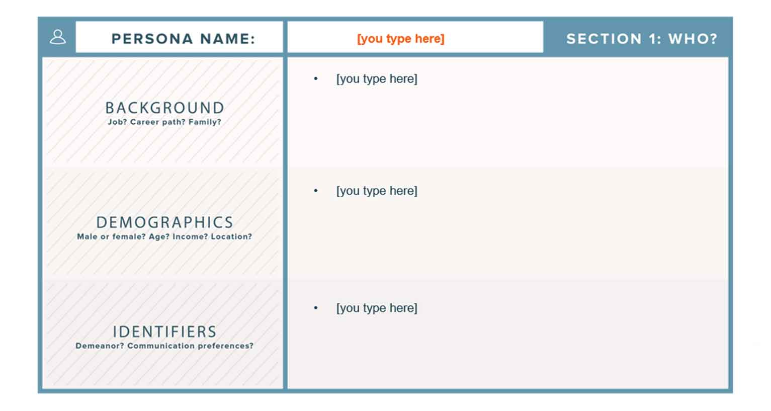 Section 1 of a free template from HubSpot.