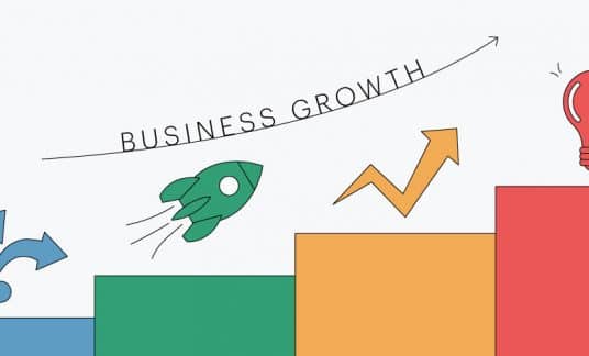 Business growth chart going up