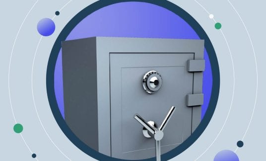 Secured business loans locked up in a safe.