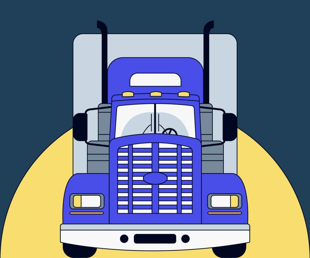 An illustration of an 18-wheeler truck.