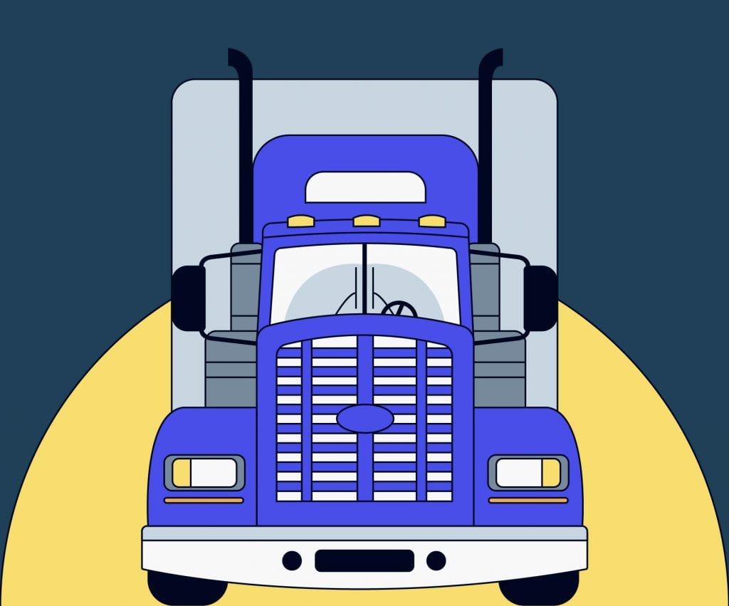 An illustration of an 18-wheeler truck.