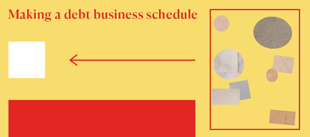 Making a debt business schedule block graphic