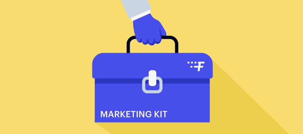 Person holding marketing kit toolbox