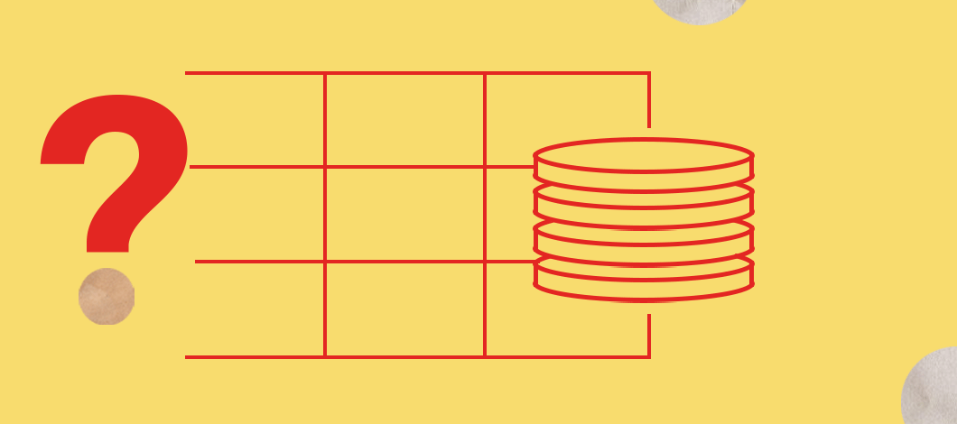 Stacked coins and question mark block graphic. Creating your own business schedule can help you track debt obligations.