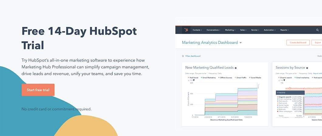 Generate Leads with a Free Trial: HubSpot