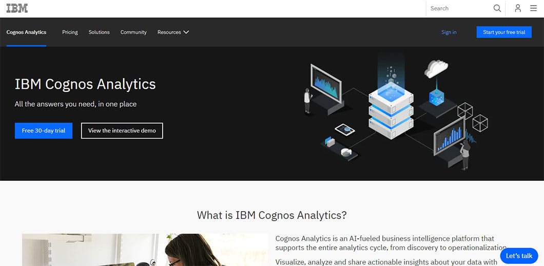 IBM Cognos Analytics uses artificial intelligence to make the International Business Machines software easier to use.