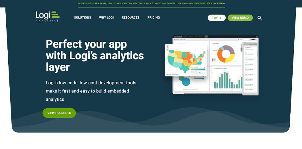 Logi Analytics is a low-code, low-cost business development tool with solid user experience.