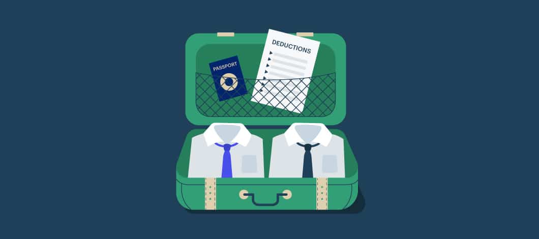 A suitcase filled with shirts, ties, a passport and a paper listing deductions.