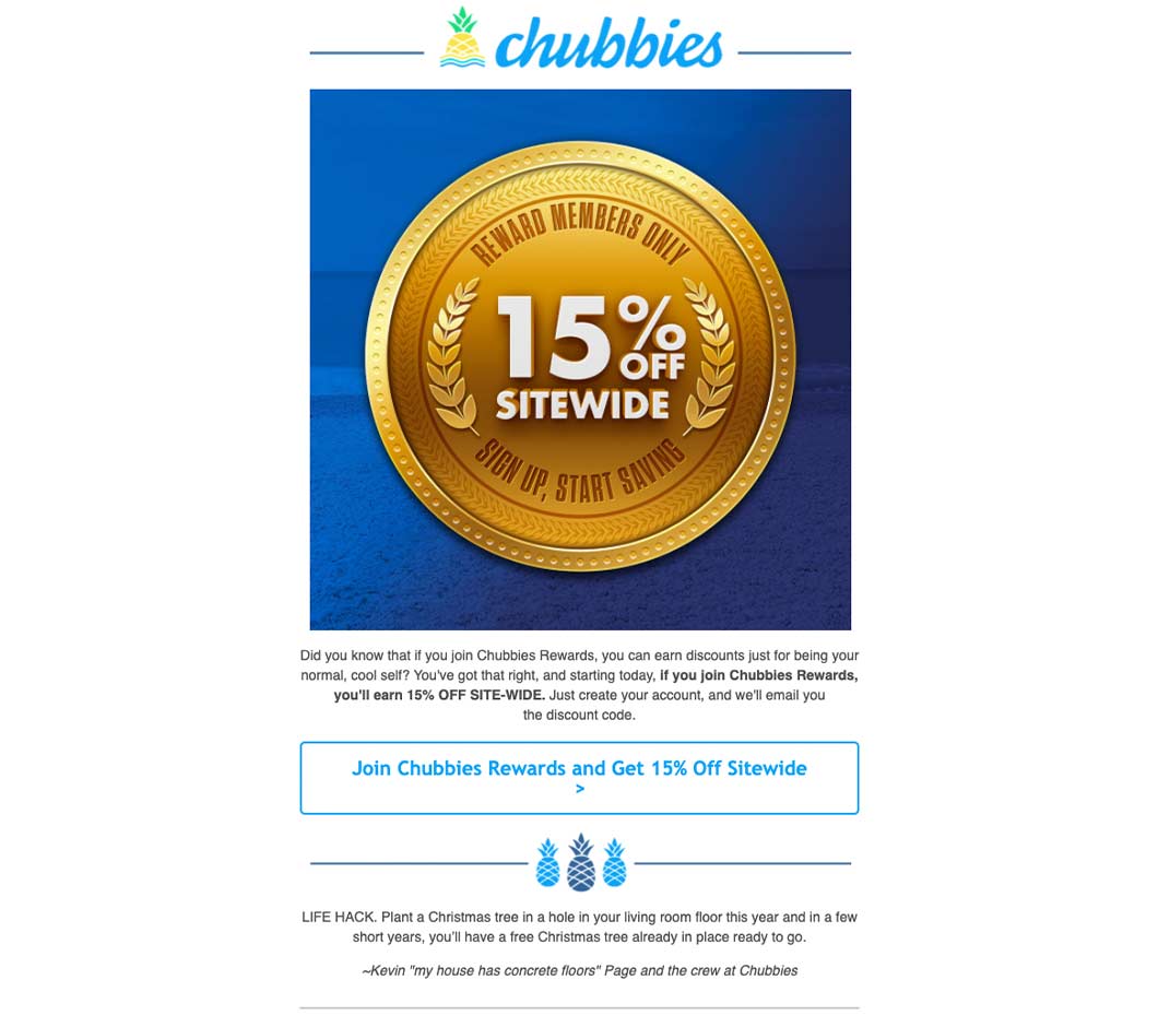 Promo Email Examples: Chubbies