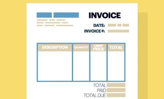 A document labeled “Invoice.”
