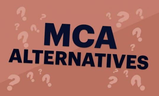 The words “MCA Alternatives” are surrounded by question marks.