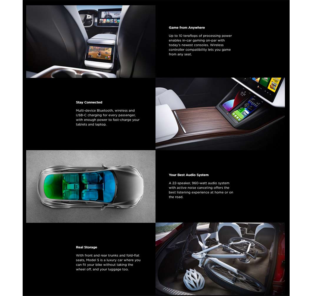 Tesla does a great job of showing multiple angles for each part of the car on its website.