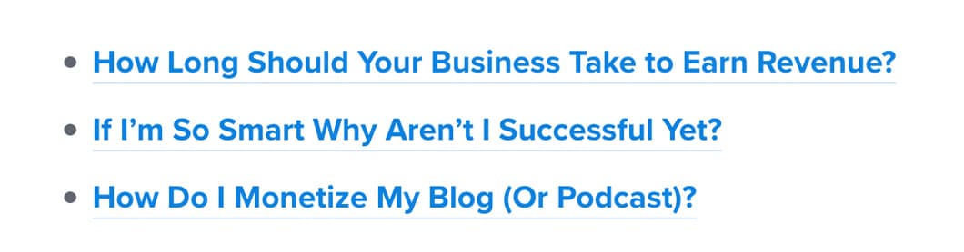 The middle headline has a bit more personality than the others and tells the reader that it may be a cheeky, fun read that will teach them something about success.