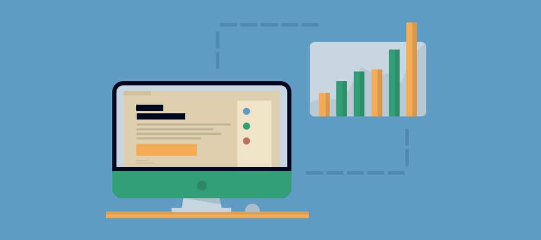 Revenue data is analyzed on a computer.