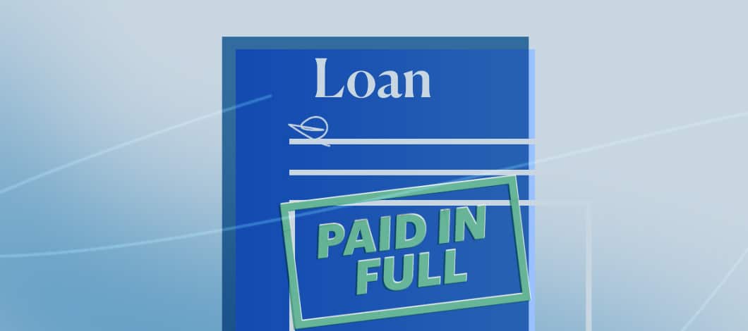 A document labeled “Loan” has been stamped with “Paid in Full” in green ink.