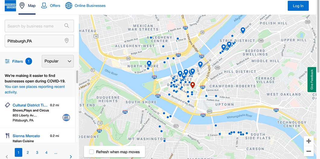 Map of small businesses