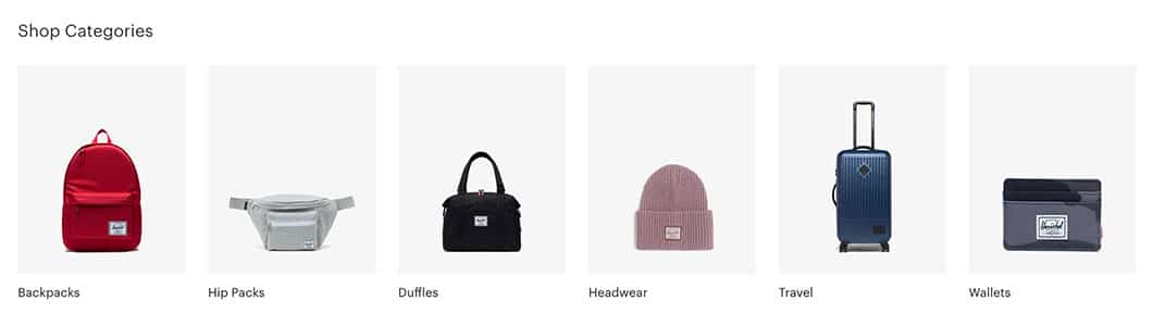 Herschel could have shown a bag on a white background, such as you see on their ecommerce site.