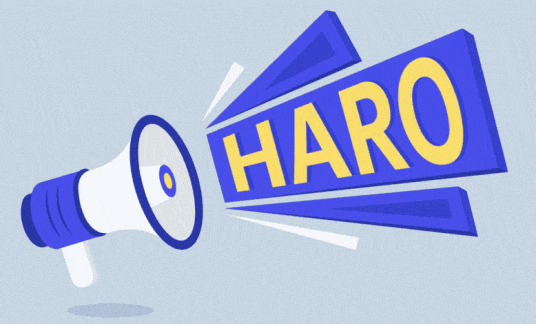 A bullhorn loudly emits the acronym “HARO.”